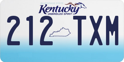 KY license plate 212TXM