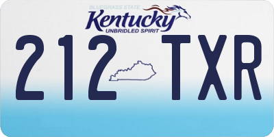 KY license plate 212TXR