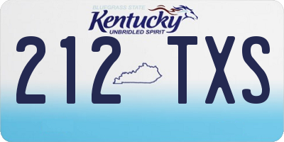 KY license plate 212TXS