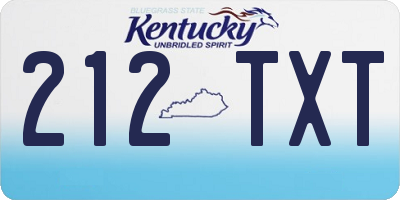 KY license plate 212TXT