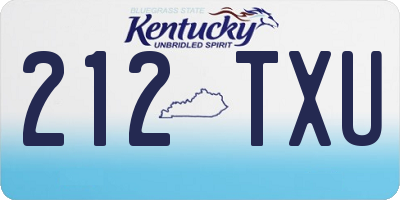 KY license plate 212TXU