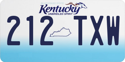 KY license plate 212TXW