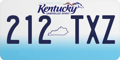 KY license plate 212TXZ