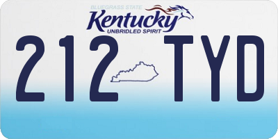 KY license plate 212TYD