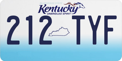 KY license plate 212TYF