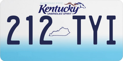 KY license plate 212TYI