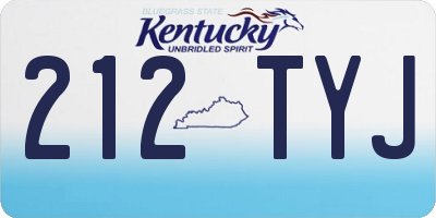 KY license plate 212TYJ