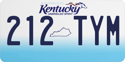 KY license plate 212TYM