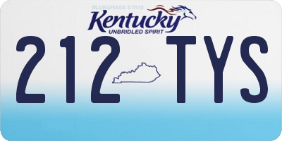 KY license plate 212TYS