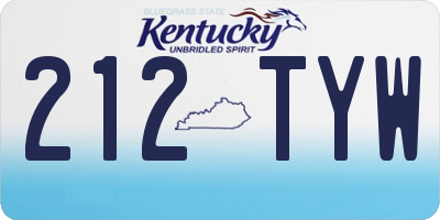 KY license plate 212TYW