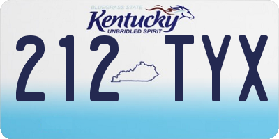 KY license plate 212TYX