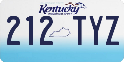 KY license plate 212TYZ