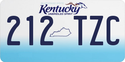 KY license plate 212TZC