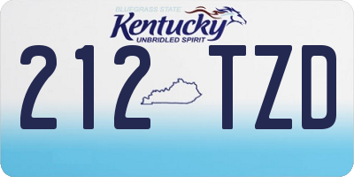 KY license plate 212TZD