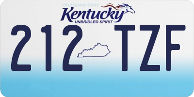 KY license plate 212TZF
