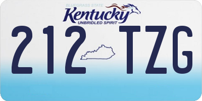 KY license plate 212TZG