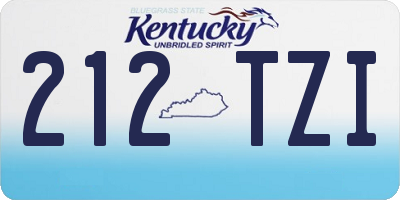 KY license plate 212TZI