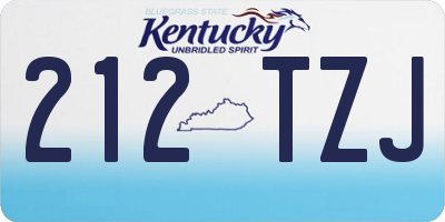 KY license plate 212TZJ