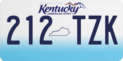 KY license plate 212TZK