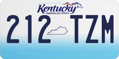 KY license plate 212TZM