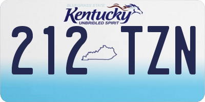 KY license plate 212TZN