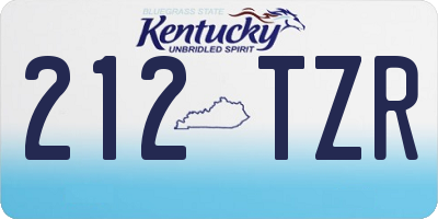 KY license plate 212TZR