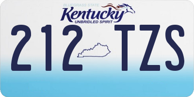 KY license plate 212TZS