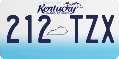 KY license plate 212TZX