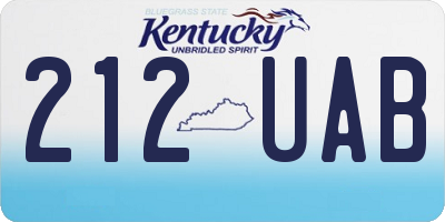 KY license plate 212UAB