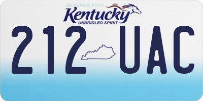 KY license plate 212UAC