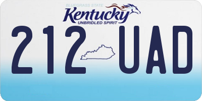 KY license plate 212UAD