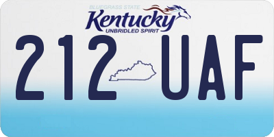 KY license plate 212UAF
