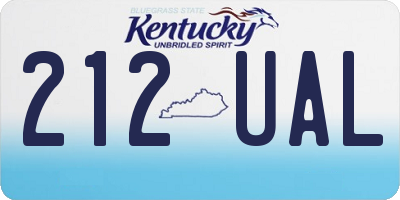 KY license plate 212UAL