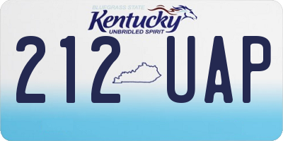 KY license plate 212UAP