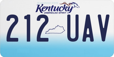 KY license plate 212UAV