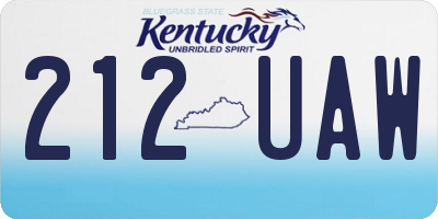 KY license plate 212UAW