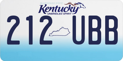 KY license plate 212UBB