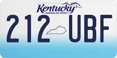 KY license plate 212UBF