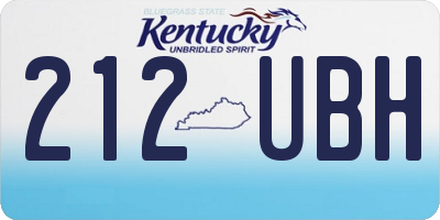 KY license plate 212UBH