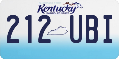 KY license plate 212UBI