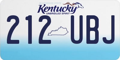 KY license plate 212UBJ