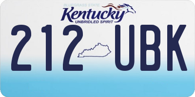 KY license plate 212UBK