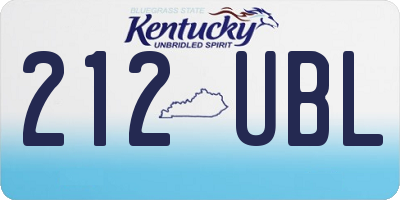 KY license plate 212UBL