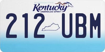 KY license plate 212UBM