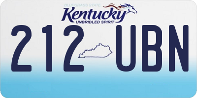 KY license plate 212UBN
