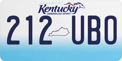 KY license plate 212UBO