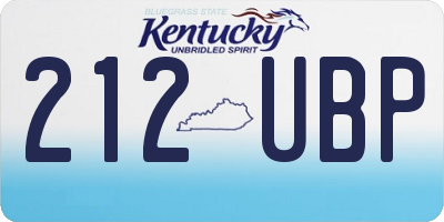 KY license plate 212UBP
