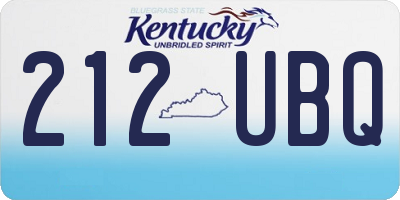 KY license plate 212UBQ