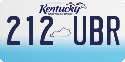 KY license plate 212UBR