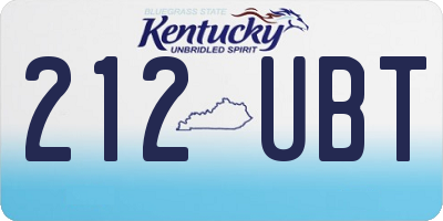 KY license plate 212UBT